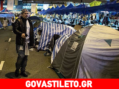 Ο James Franco στο «Κίνημα της Ομπρέλας» στο Χονγκ Κονγκ